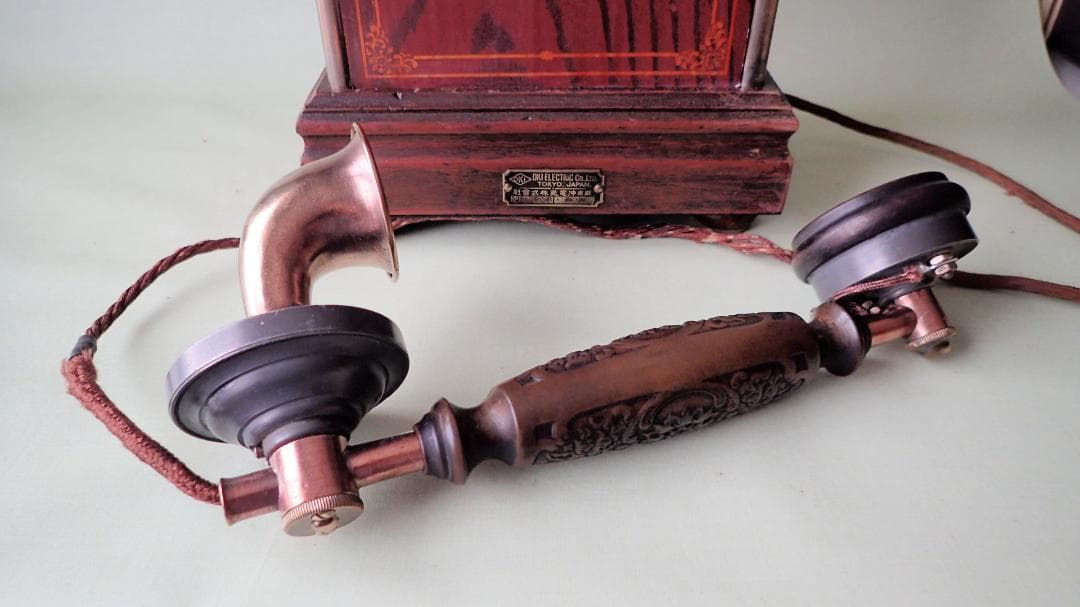 レトロ電話　大正8年 デルビル磁石式甲号卓上電話機　ベルが鳴ります　アンティーク