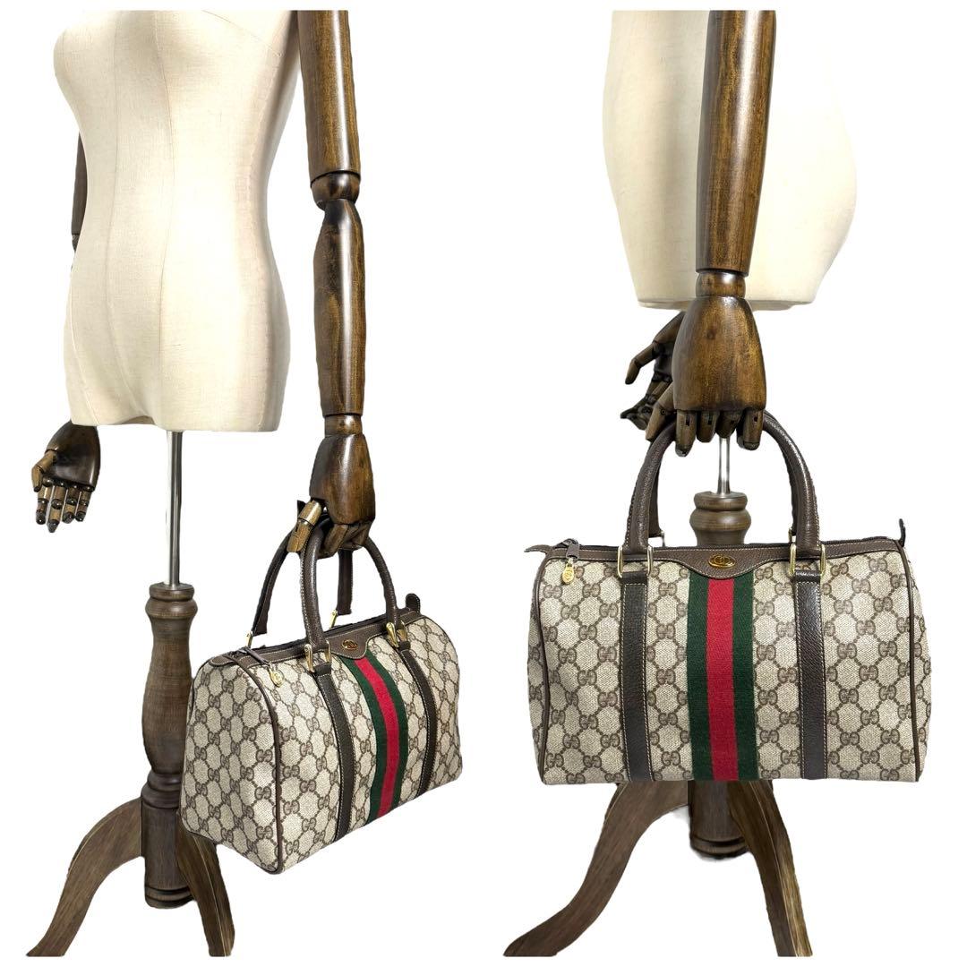 極美品 GUCCI オールドグッチ シェリーライン ミニ ボストンバッグ