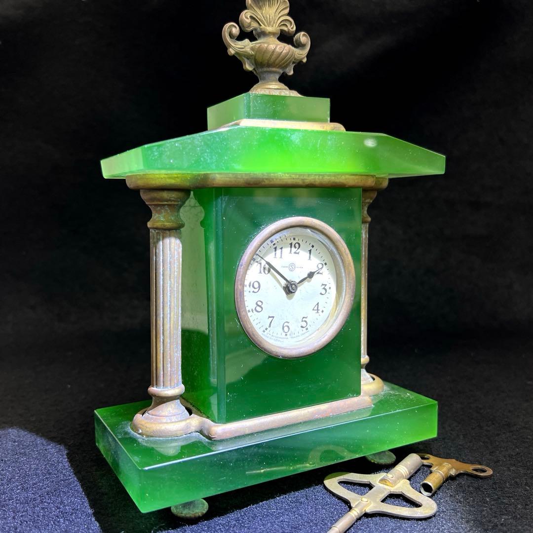 精工舎　ガラス宮型置時計　稼動品　高約22㎝/1708g 東Y8-0122☆2F