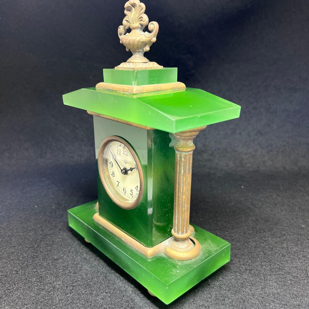 精工舎　ガラス宮型置時計　稼動品　高約22㎝/1708g 東Y8-0122☆2F