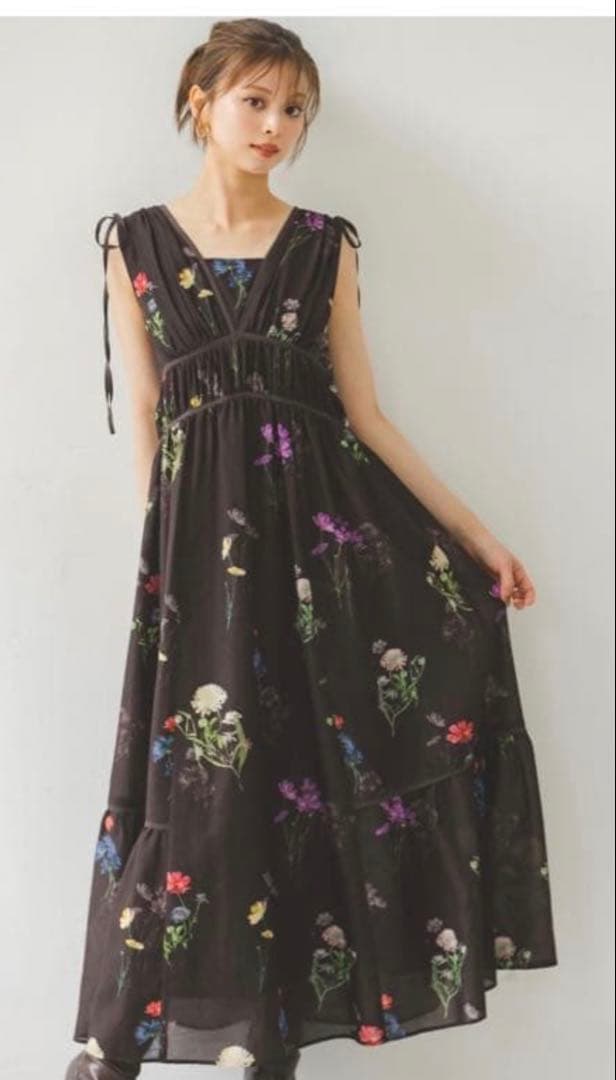 SNIDEL フラワードロストディティールワンピース　サイズ1