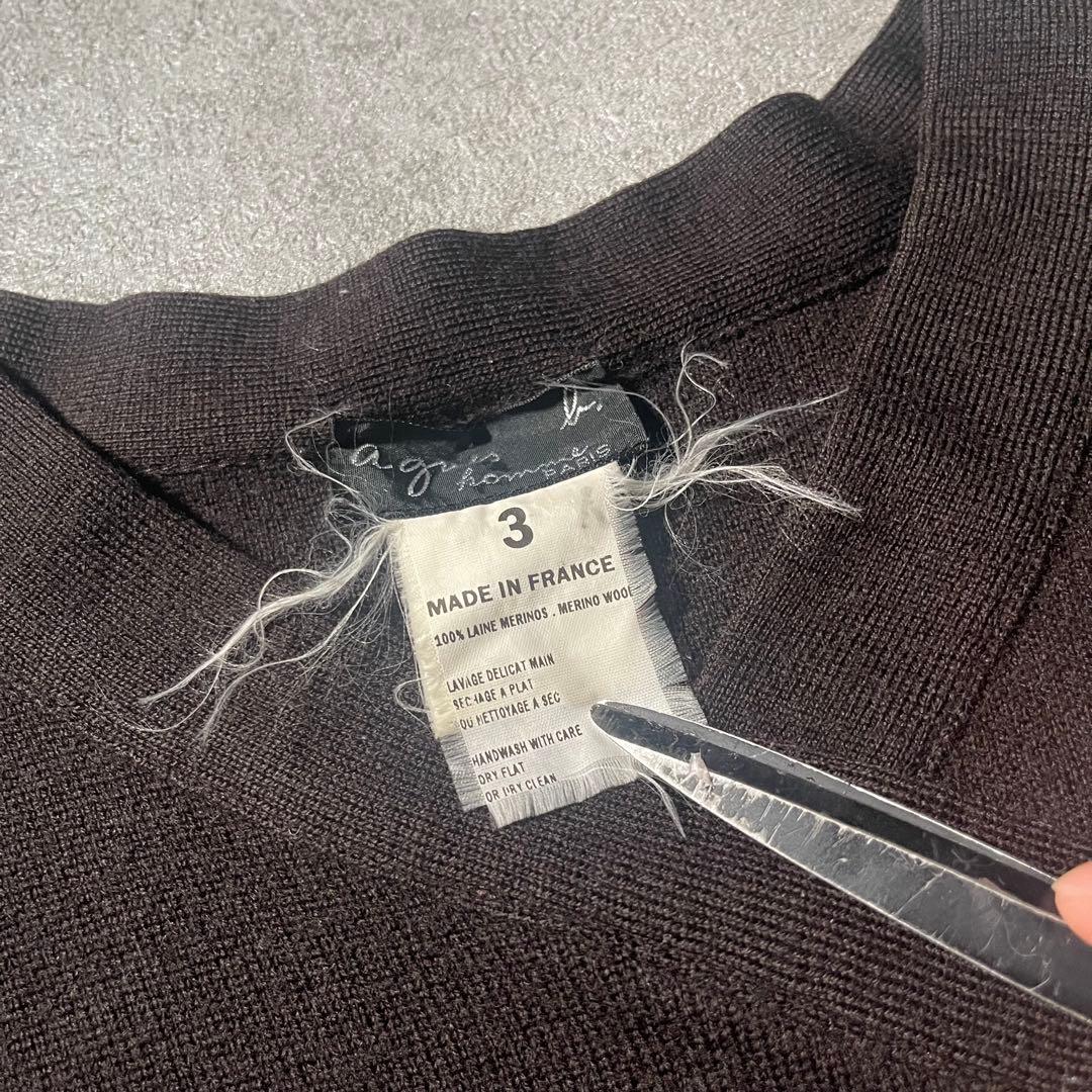 90s agnes b. homme France製 ウール デザインセーター