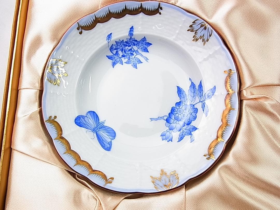 正規未使用自宅保管品Herendヘレンドヴィクトリアブーケ小皿プレート2枚箱有