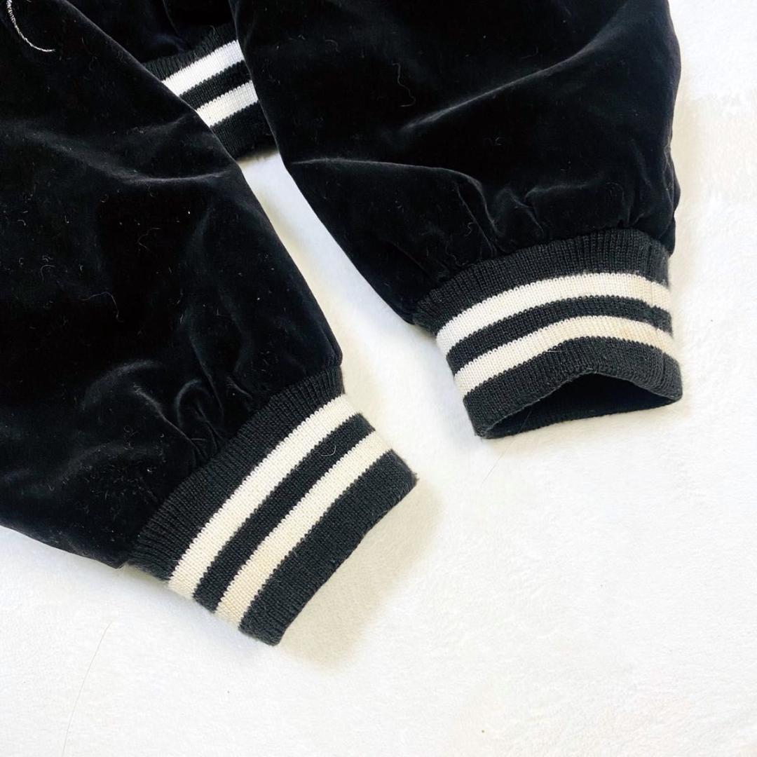 別珍 スカジャン スーベニアジャケット 龍 ドラゴン キルティング ベロア 黒