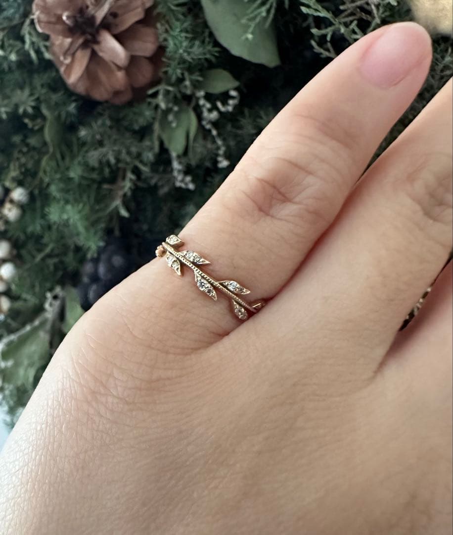 専用ページ‼️ agete アガット　K10 5号　廃盤　月桂樹　ローレルリーフ