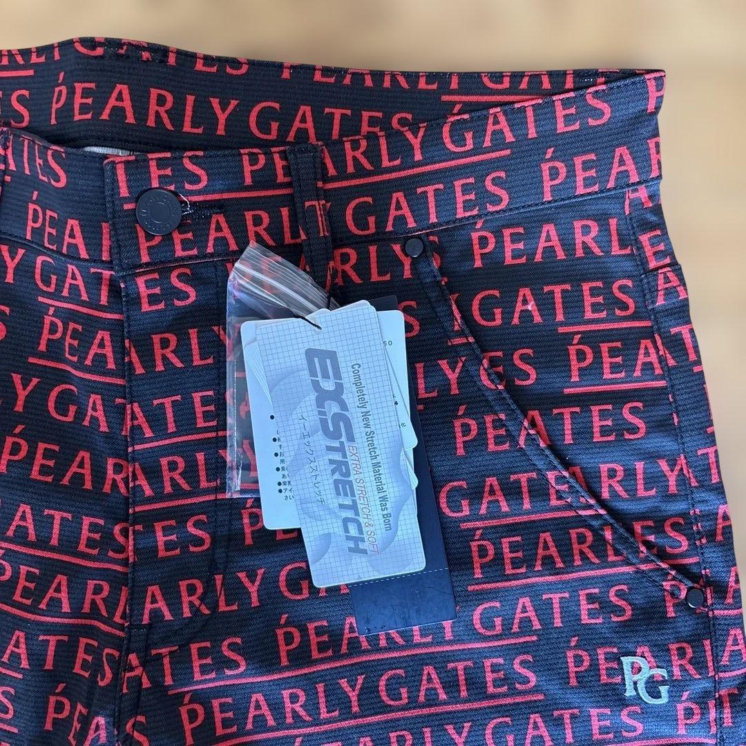 ☆新品☆ PEARLY GATES ストレッチパンツ M ブラック/レッド