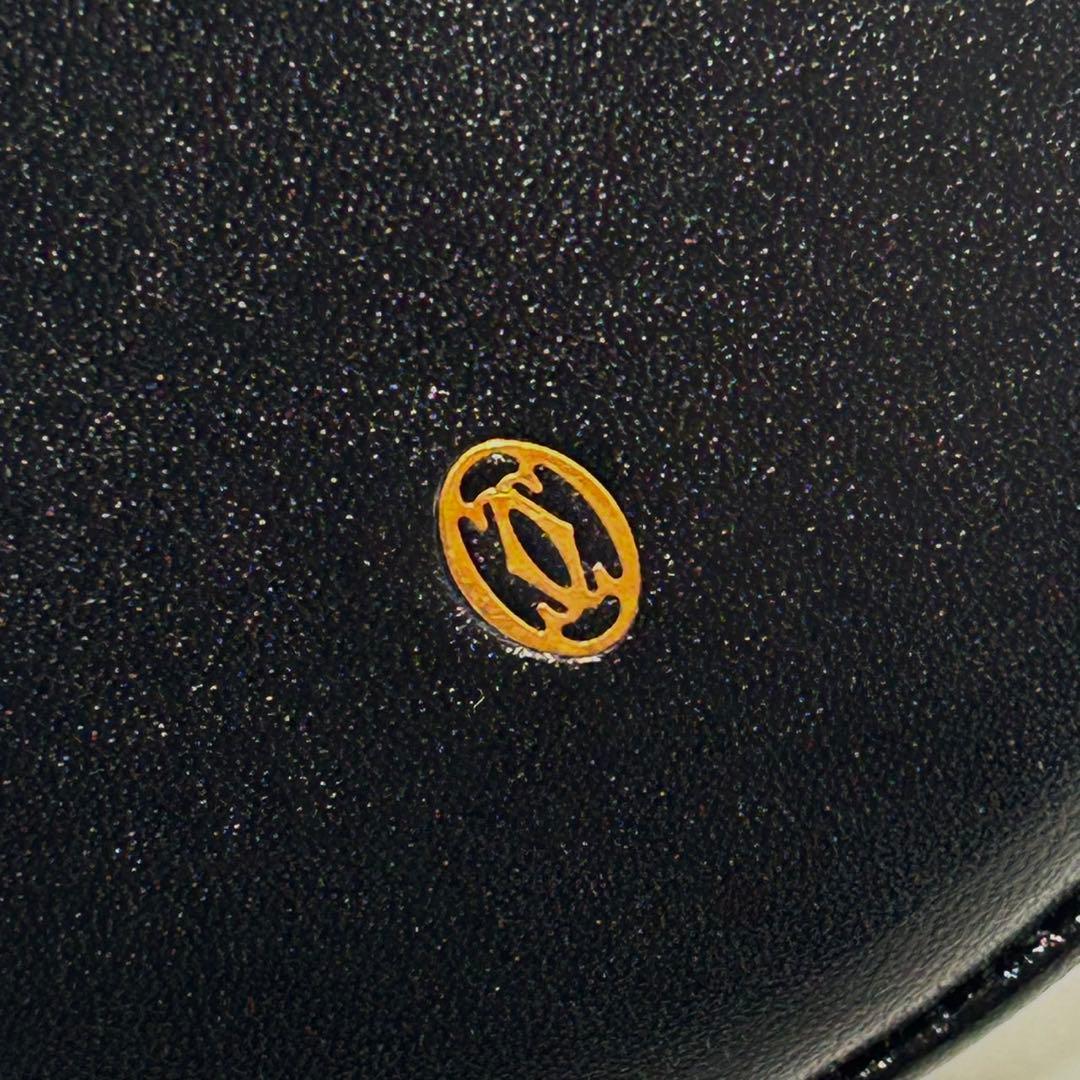 カルティエ パシャ カーフスキン 小銭入れ ケース ブラック ロゴ 黒色