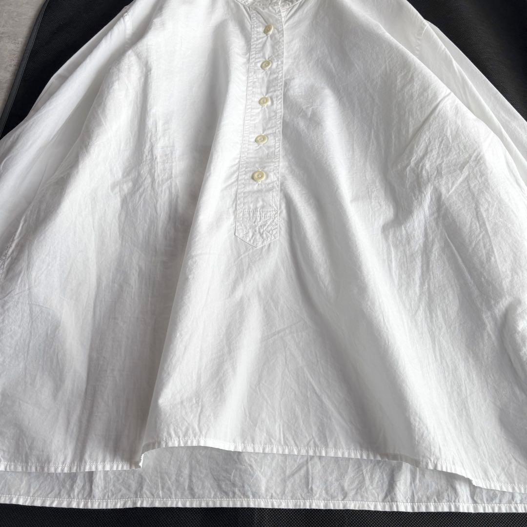 美品✨MHL. コットン バンドカラー シャツ ブラウス オフホワイト Ⅰ