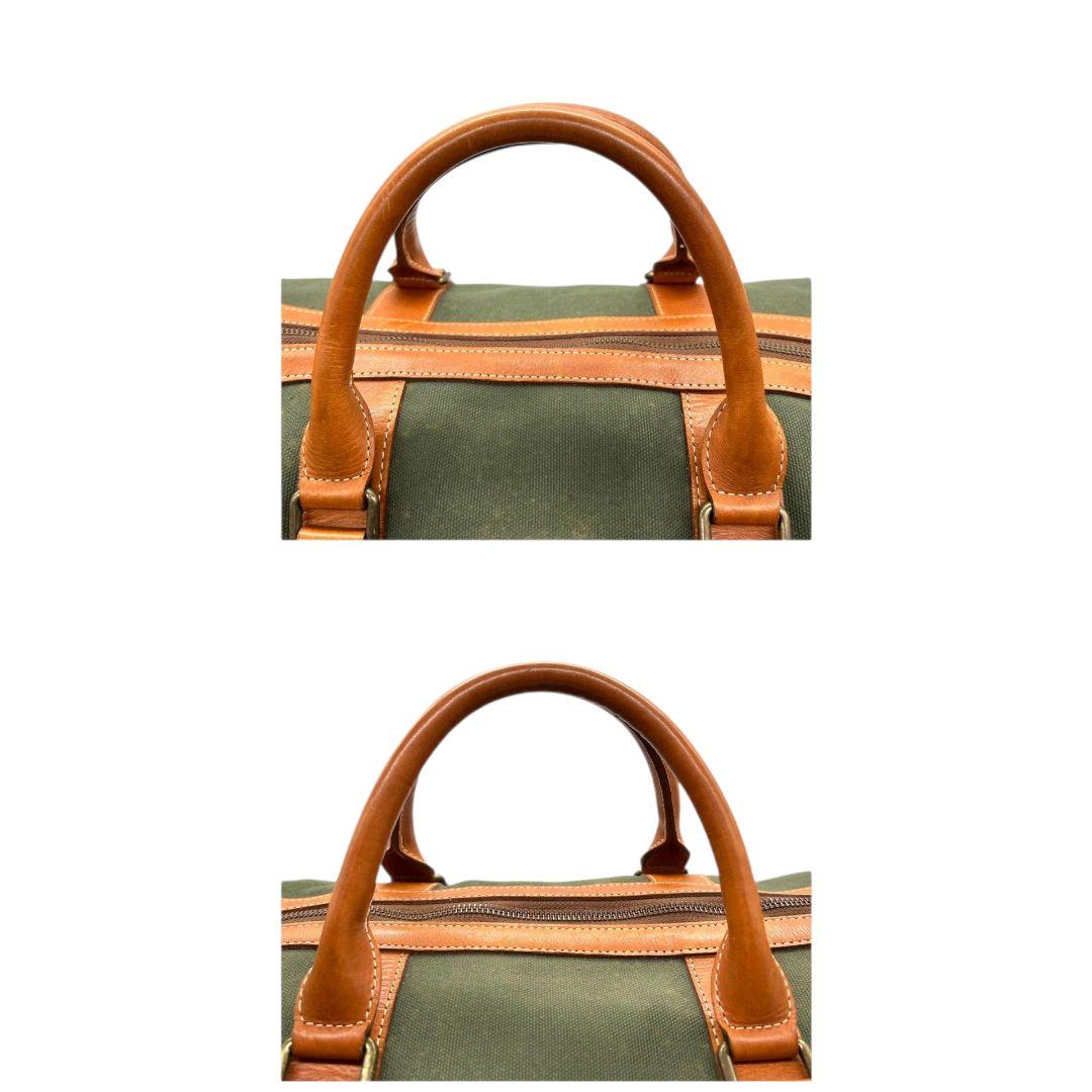 バーバリー　ボストンバッグ　グリーン　2way　キャンバス　ショルダーバッグ　x