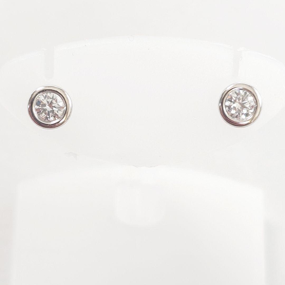 ティファニー Pt950 バイザヤード ダイヤモンド ピアス 7308