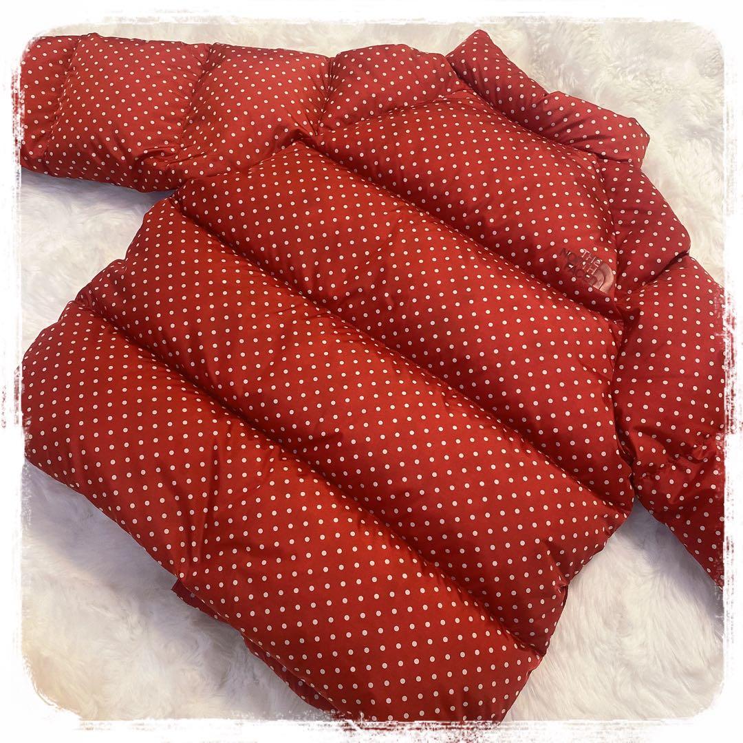 THE NORTH FACE ノースフェイス ダウン ヌプシ 水玉 ドット 赤