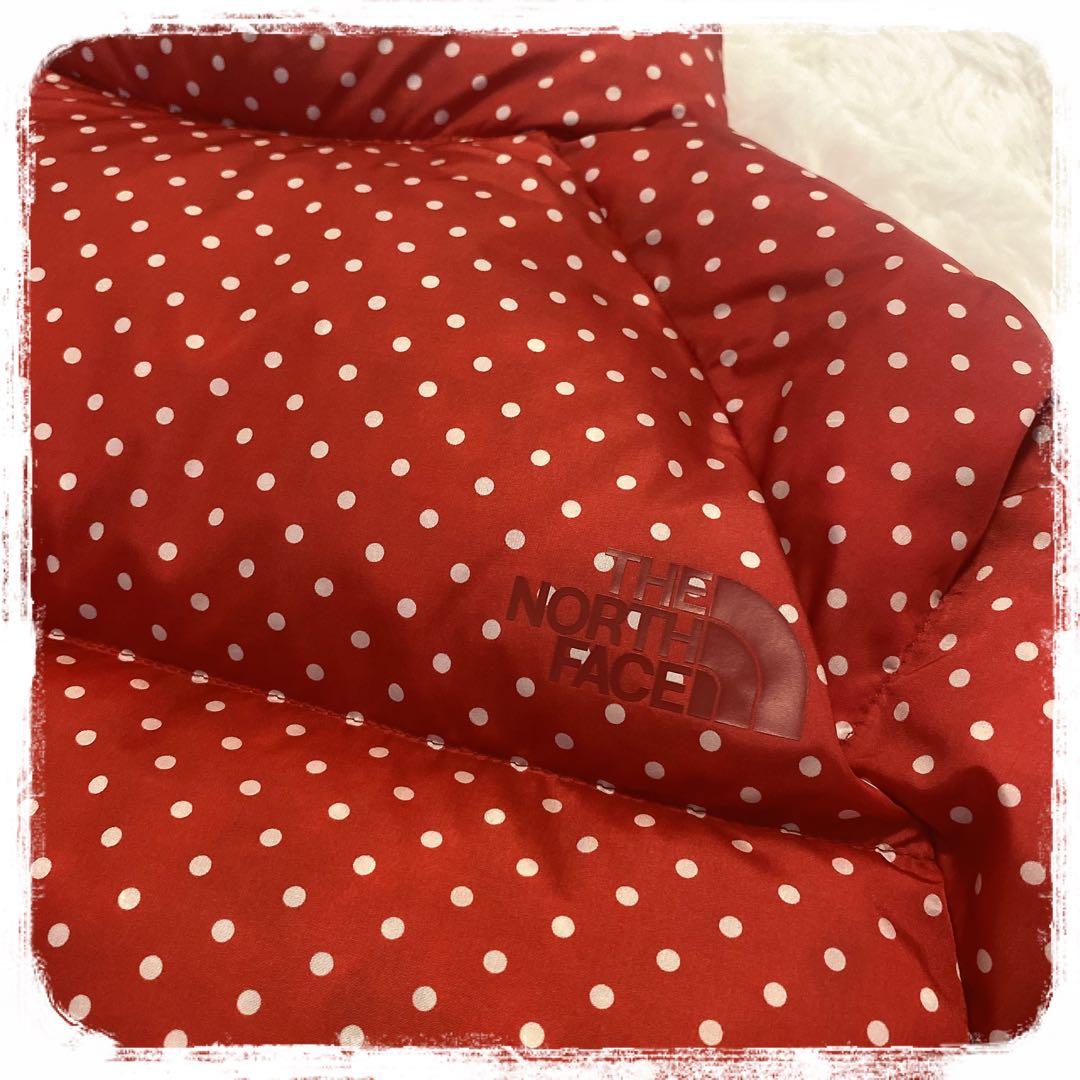 THE NORTH FACE ノースフェイス ダウン ヌプシ 水玉 ドット 赤