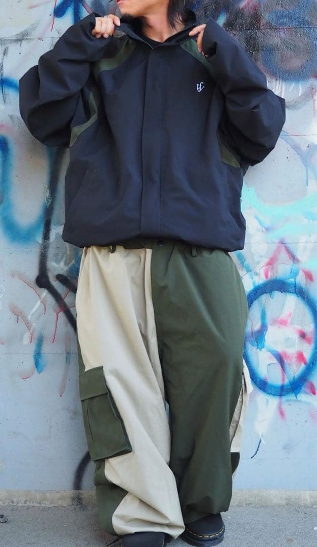 WOLFAIスノーウェア　セットアップ　カーキMIX