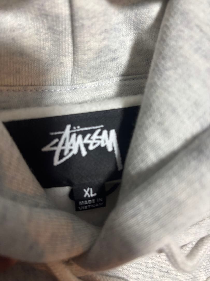STUSSY・APPLIQUE HOODアッシュヘザー　パーカー xl