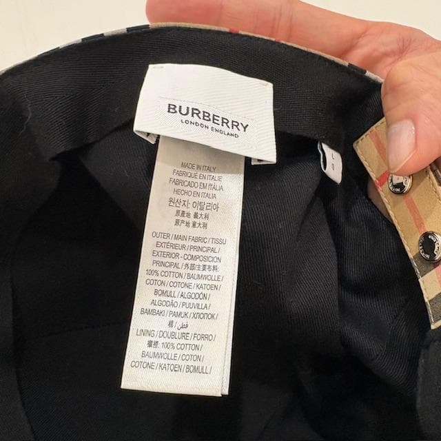 バーバリー モノグラム ノバチェック ベースボールキャップ L/G