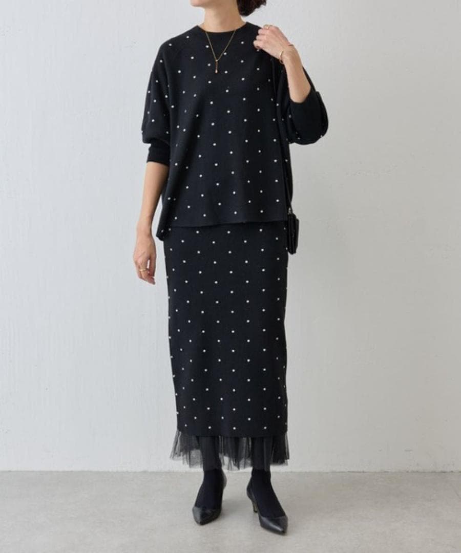 BEARDSLEY ビアズリー　チュチュキャミニット　ブラック　ドット　洗える