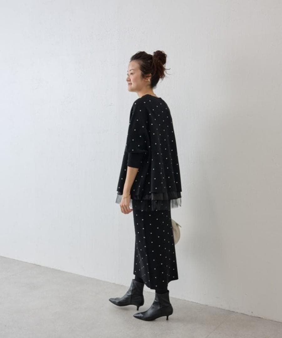 BEARDSLEY ビアズリー　チュチュキャミニット　ブラック　ドット　洗える