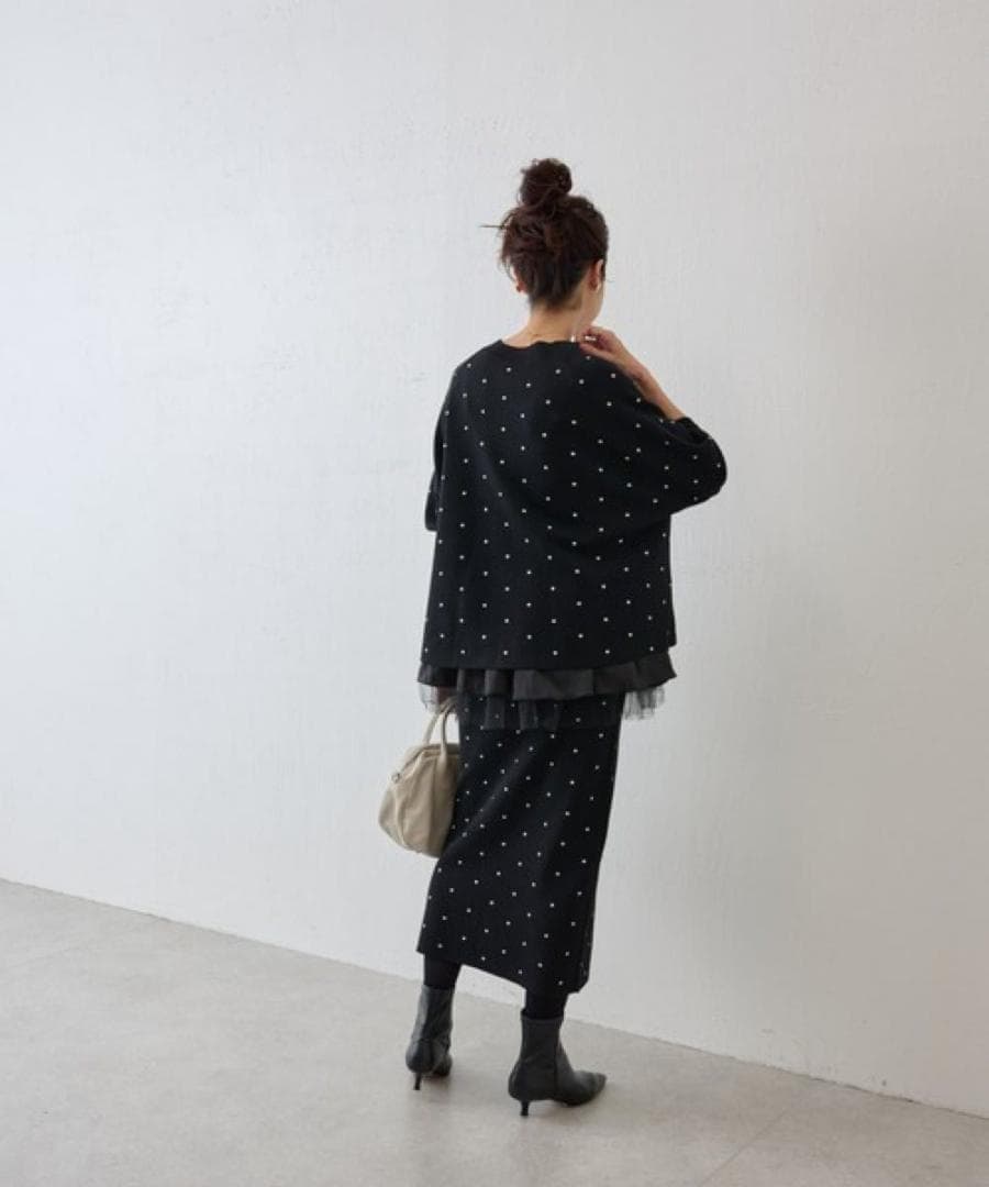 BEARDSLEY ビアズリー　チュチュキャミニット　ブラック　ドット　洗える