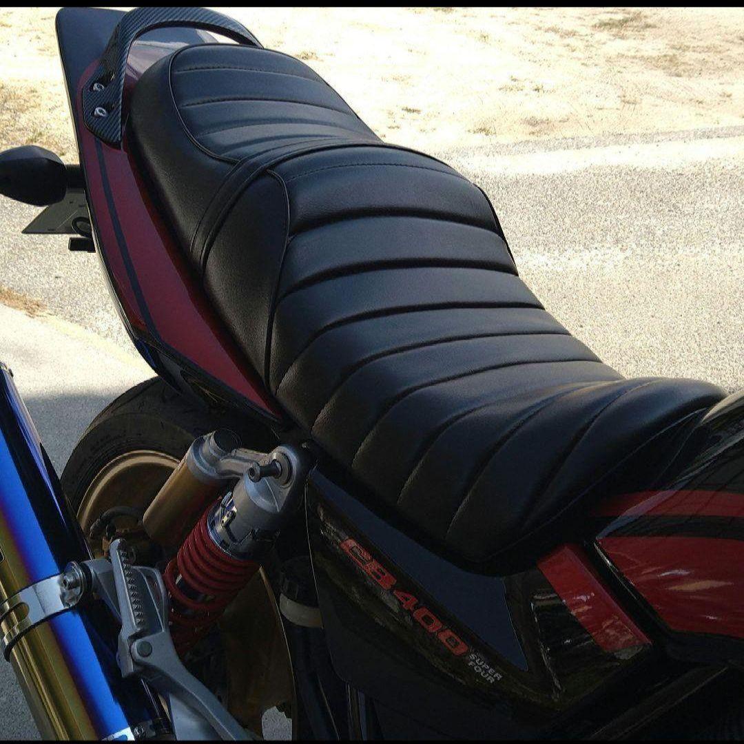 ビンテージ調ブラックレザー　CB400sf タックロールシートnc39 nc42