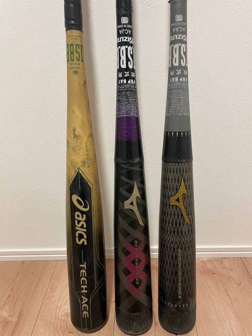 軟式バット 3本セット ミズノビヨンドマックス　アシックスTECH ACE