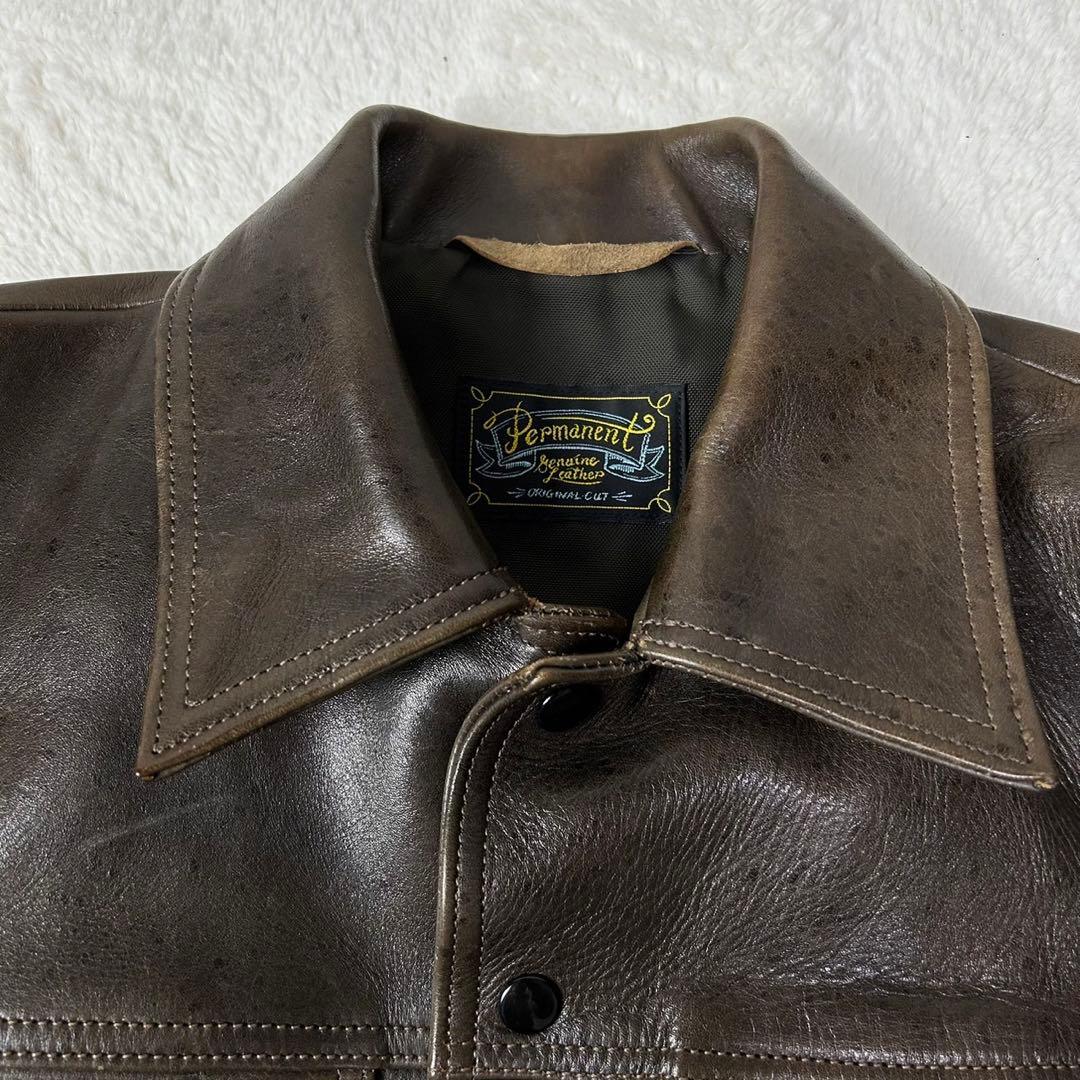 美品 PERMANENT GENUINE レザージャケット 牛革 3rd