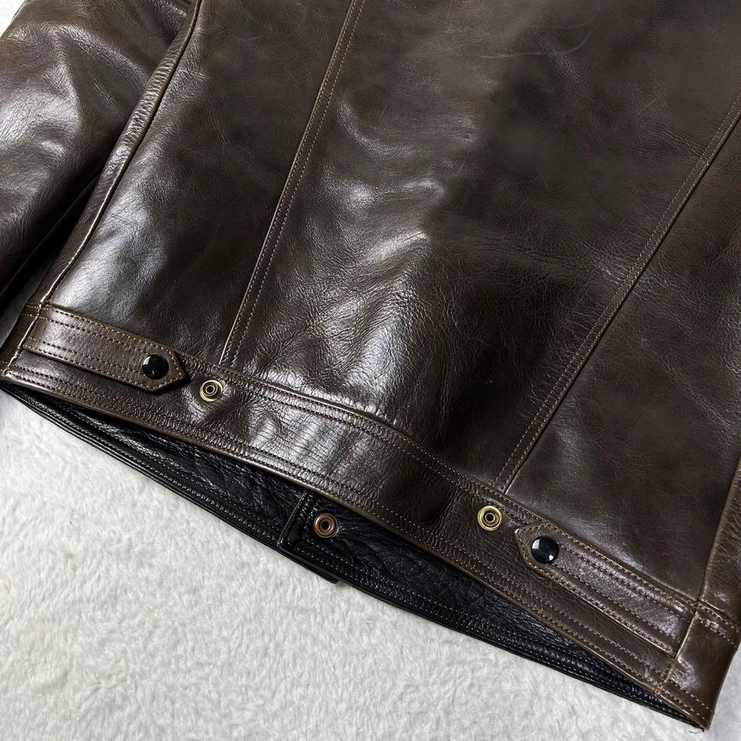 美品 PERMANENT GENUINE レザージャケット 牛革 3rd