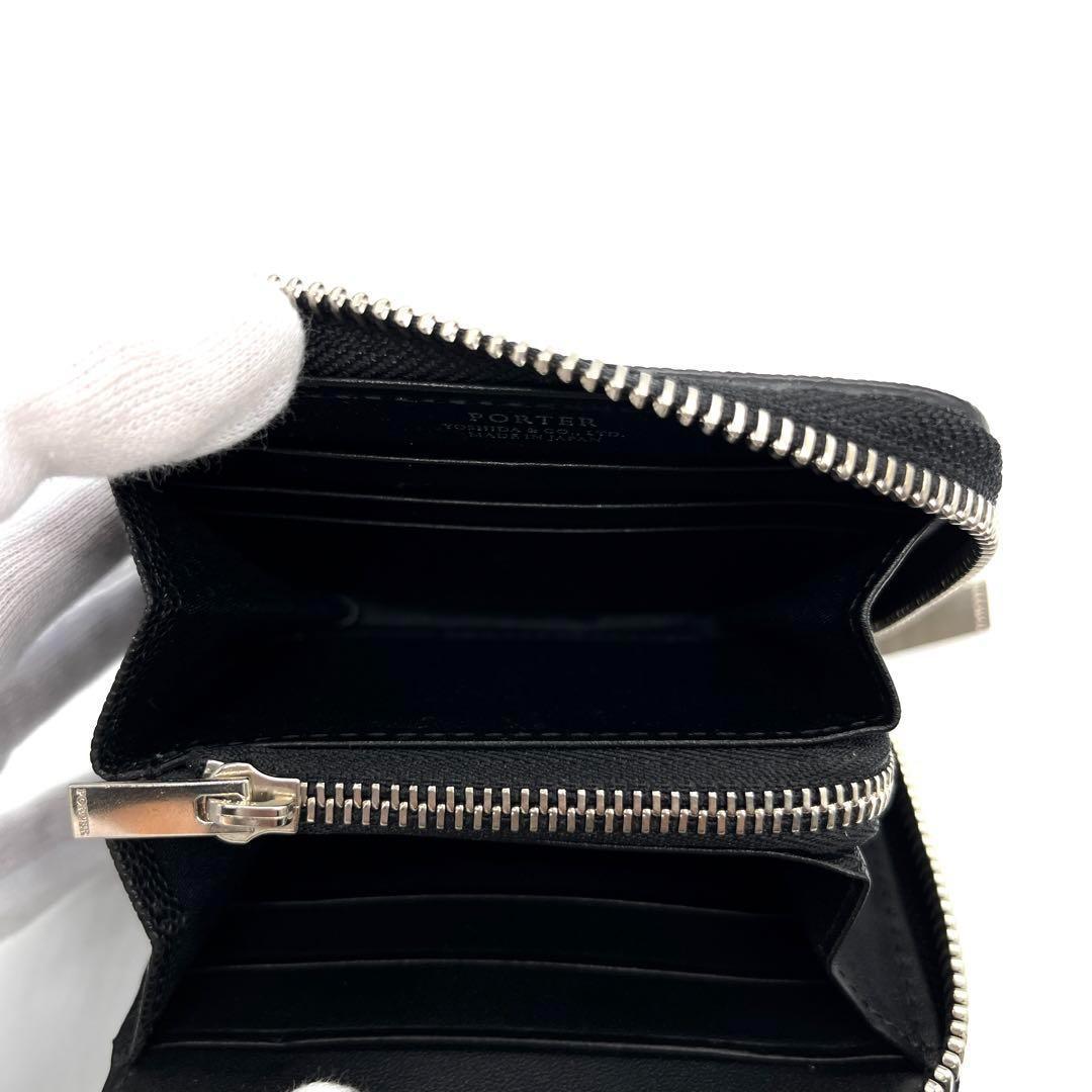 【未使用級】ポーター エイブル コンパクトウォレット ケース レザー 黒