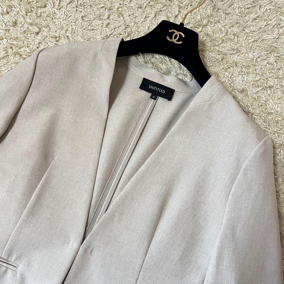 ☆未使用級☆アンタイトル　スーツセットアップ　ベージュ　XL　大きいサイズ