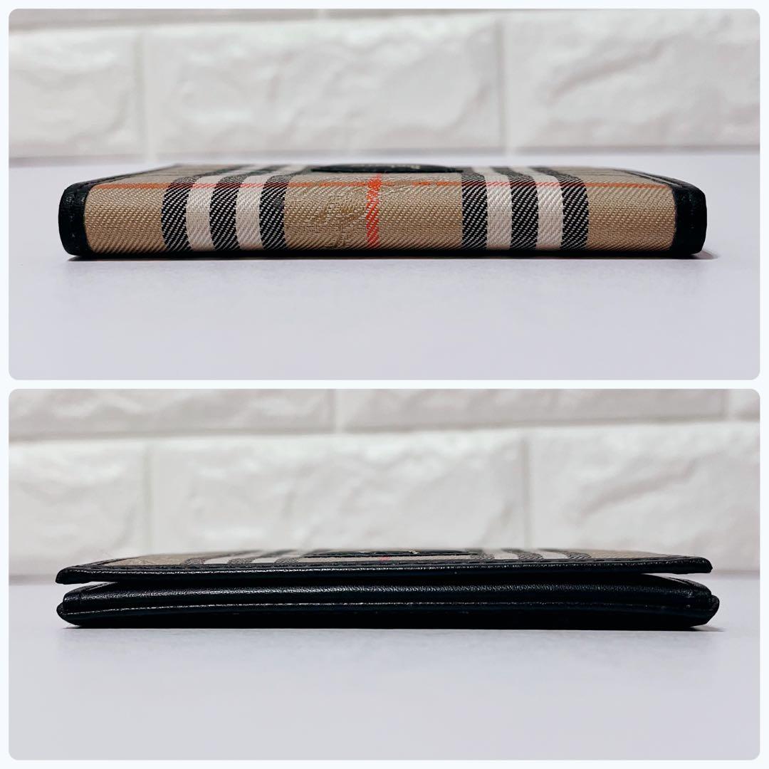 極美品 バーバリー ノバチェック ホースロゴ レザー キャンバス 名刺入れ