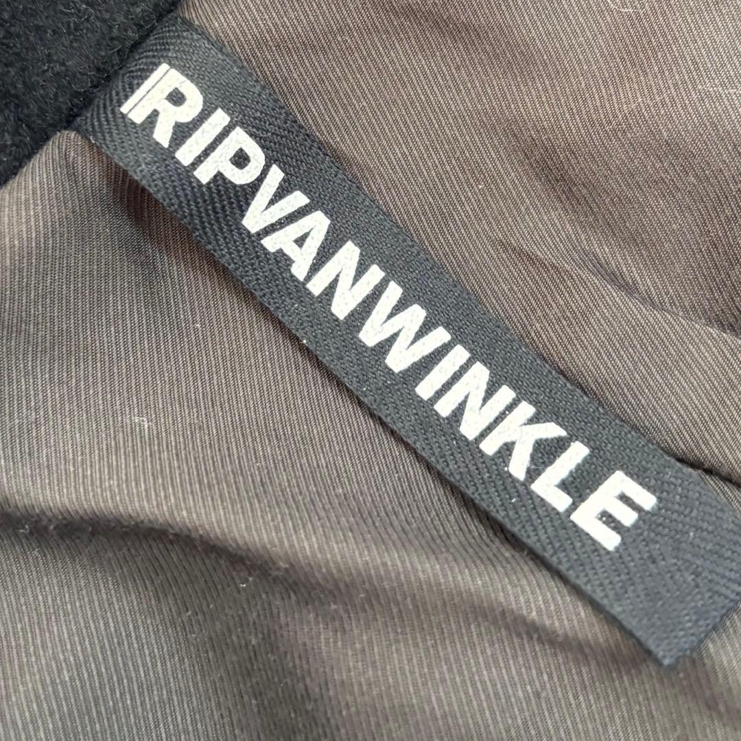 【美品】リップヴァンウィンクル ウール ライダースジャケット 4 L相当 黒