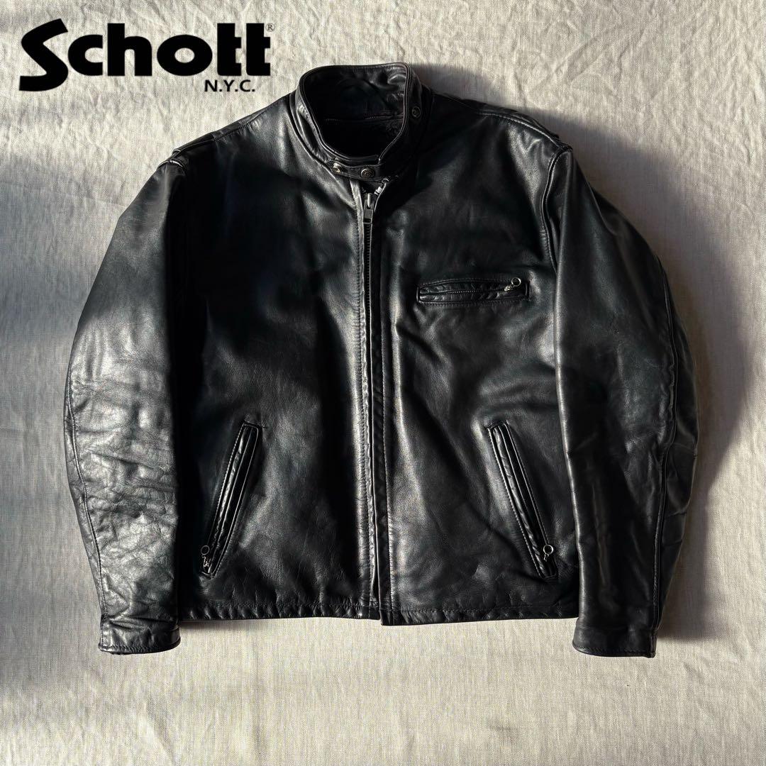 SCHOTT ショット 641 ボアライナー シングルライダース レザー 42