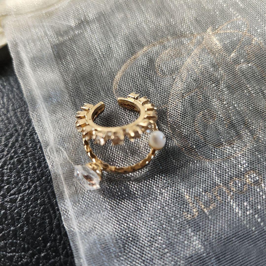 Junco Paris ＊美品イヤーカフ＊ラインストーン×ベビーパール