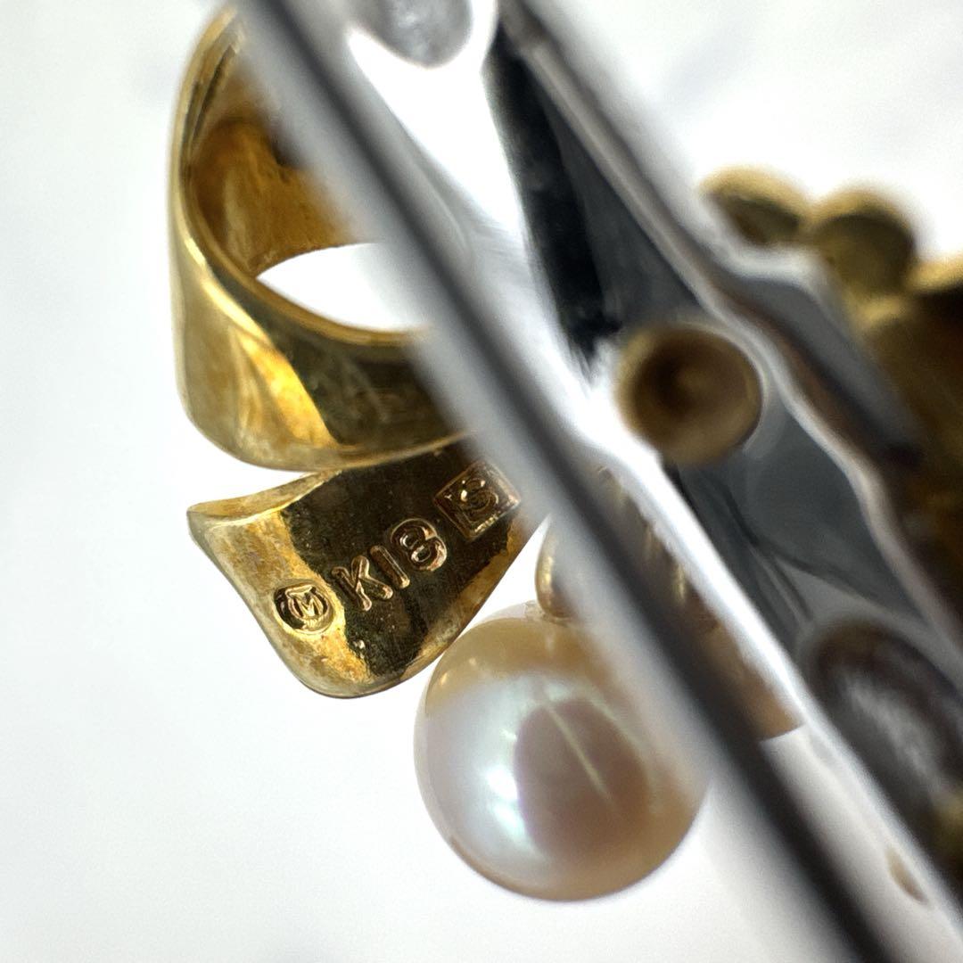 【極美品】MIKIMOTO ミキモト リボン K18×SV ブローチ