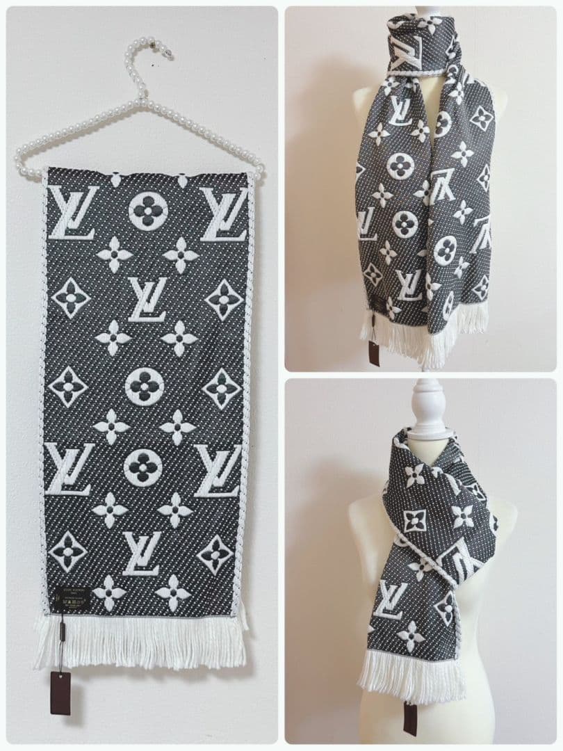 マフラーホワイトロゴ入りLVノベルティ新品