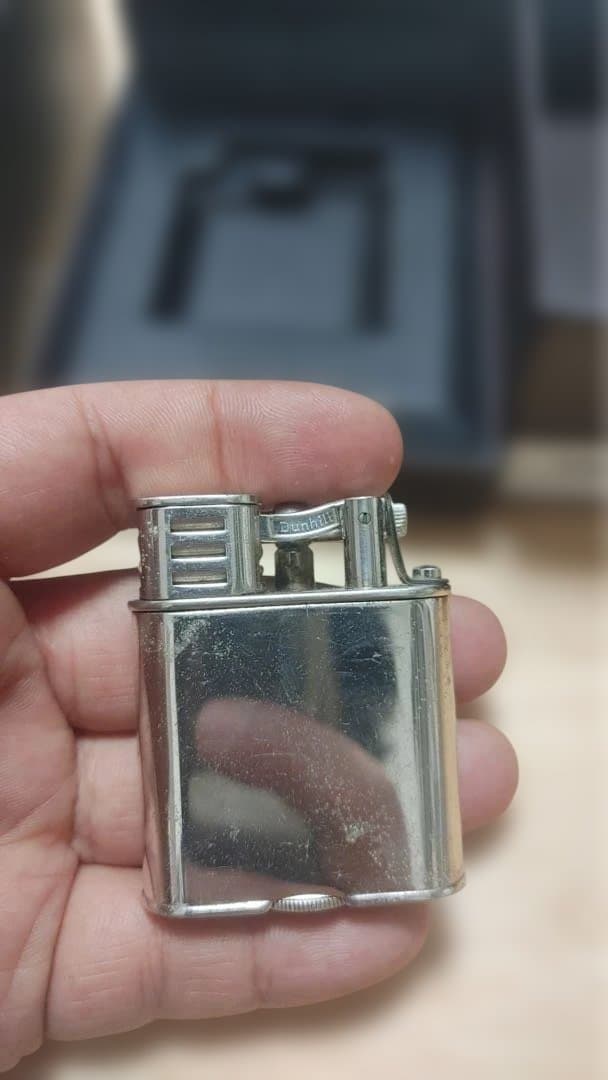 【希少・着火品】ダンヒル ユニーク 英国製 メタル仕様 ライター 箱・保証書付