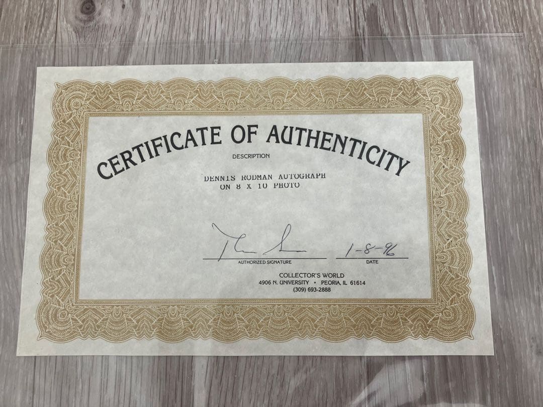 【超レア】デニス・ロッドマン 直筆サイン(証明書付き)