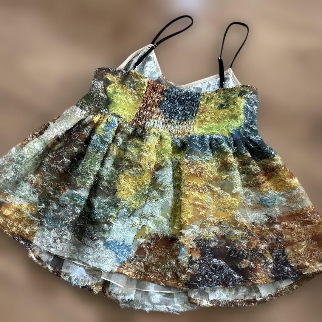 トップス AMERI MEDI RACHEL FLUFFY ART CAMISOLE