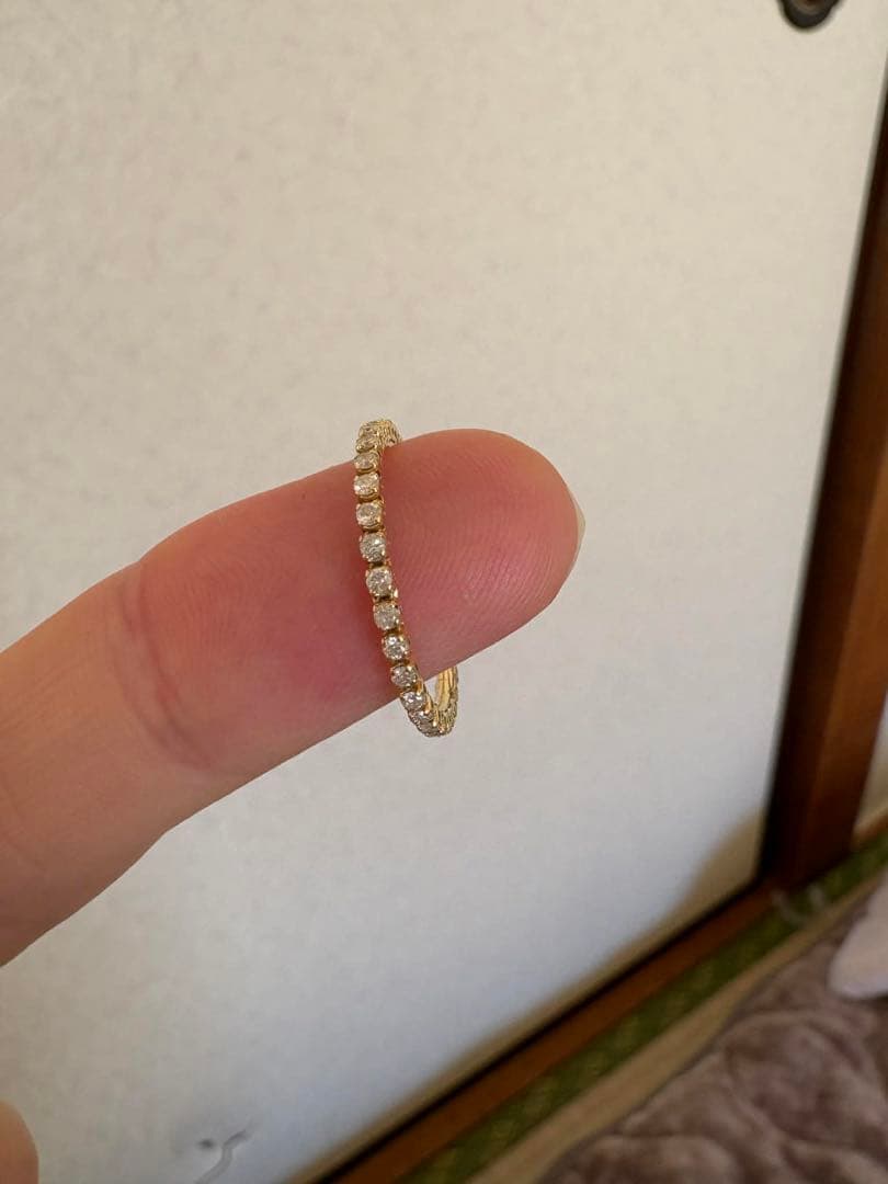 K18 YG ダイヤモンドフルエタニティリング14号