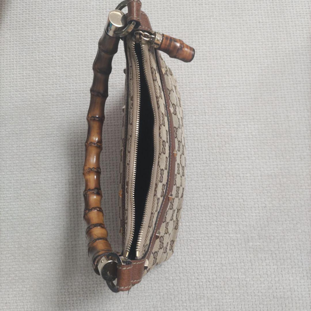 GUCCI GGパターン ハンドバッグ バンブーハンドル