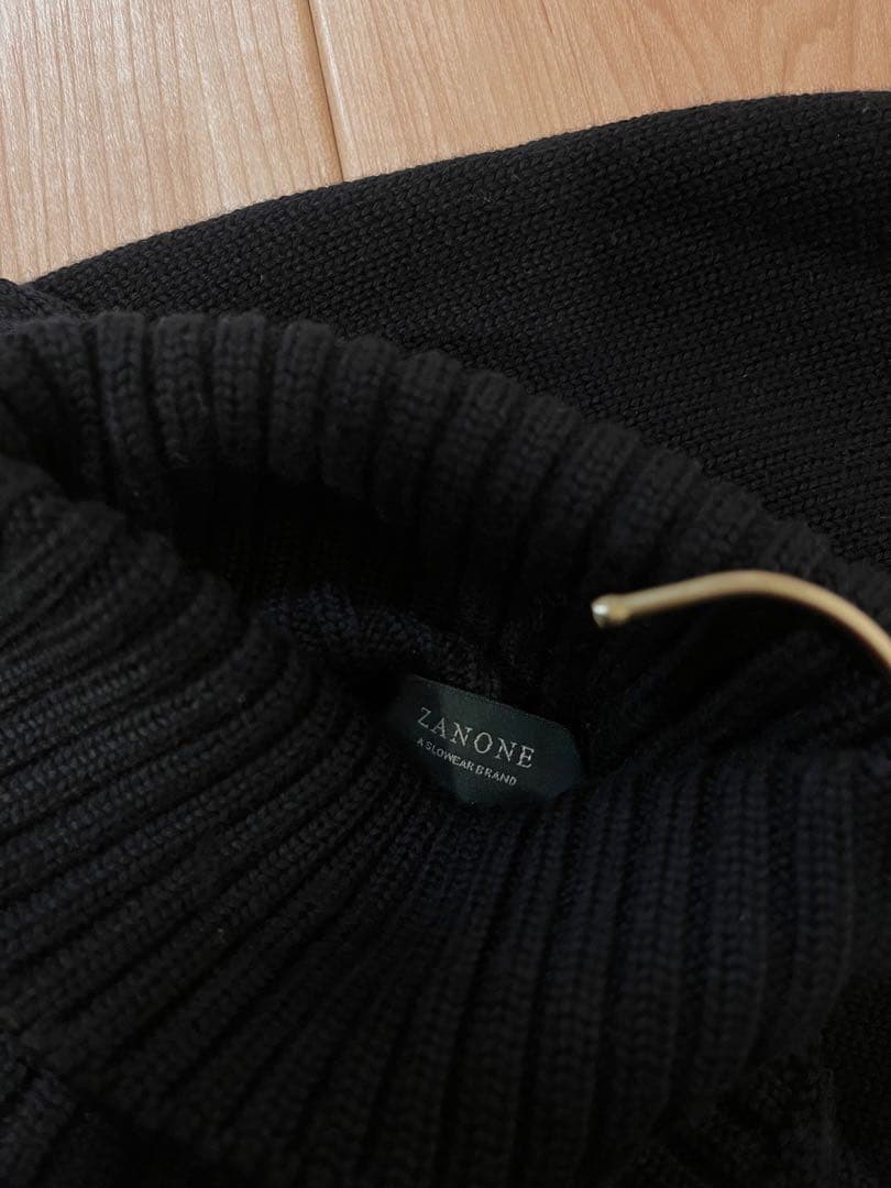 ザノーネ ZANONE ヴァージンウール100% ネイビー ニット サイズ46