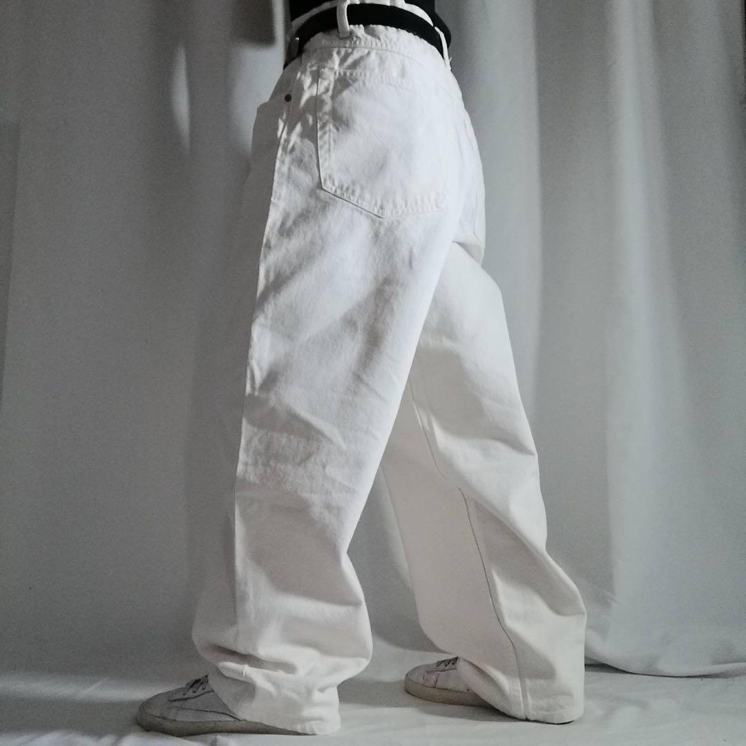 激レア 90s Anchor Blue バギーパンツ デニム W36 極太 白