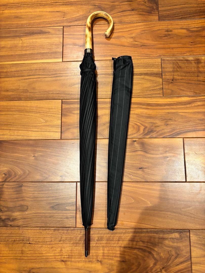 ※最終値下です。前原光縈商店　メンズ　ストライプ　長傘　ブラック
