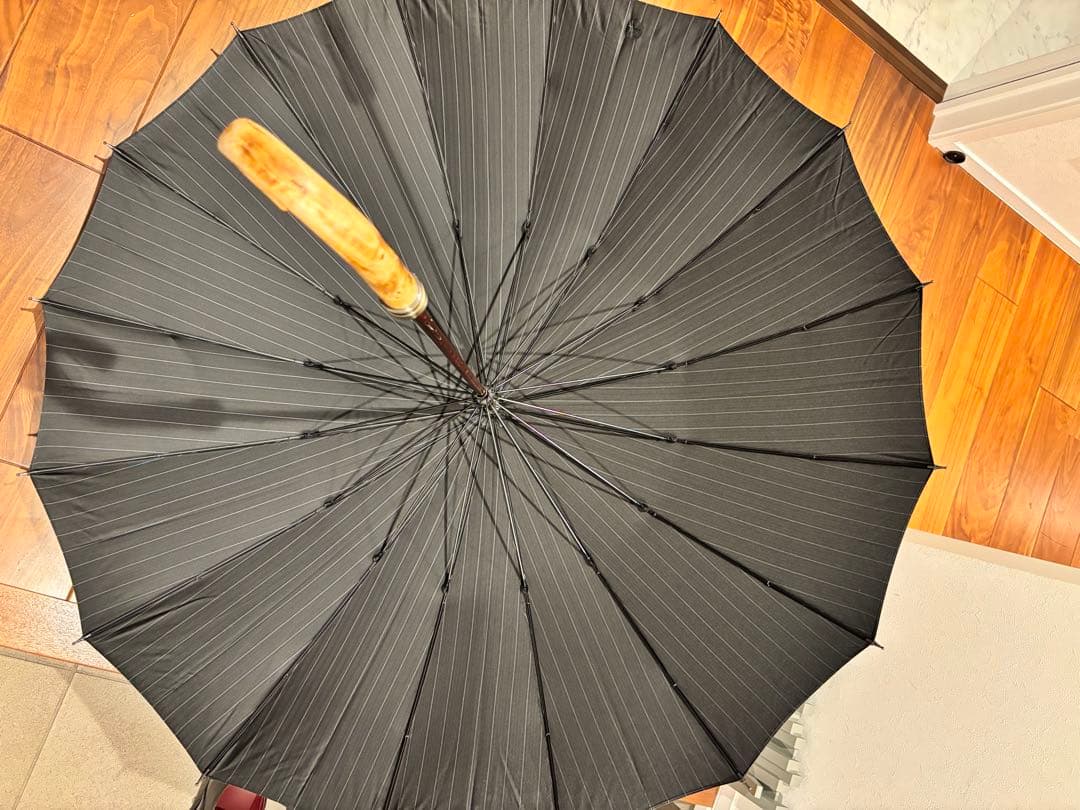 ※最終値下です。前原光縈商店　メンズ　ストライプ　長傘　ブラック
