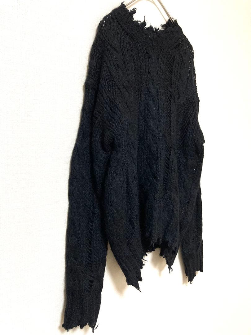 アクネ　モヘア　ウール　ローゲージ　ニット　セーター　レディース　ダメージ