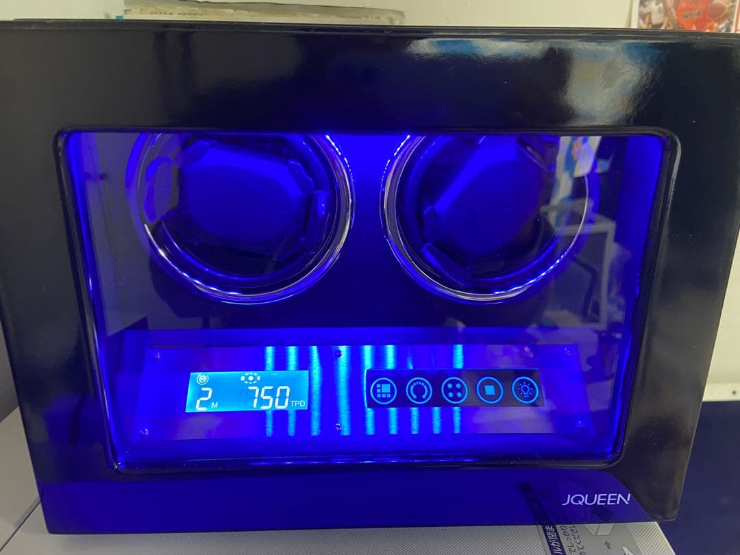 ワインディングマシーン 2本　JQUEEN ウォッチワインダー ブラック・木目