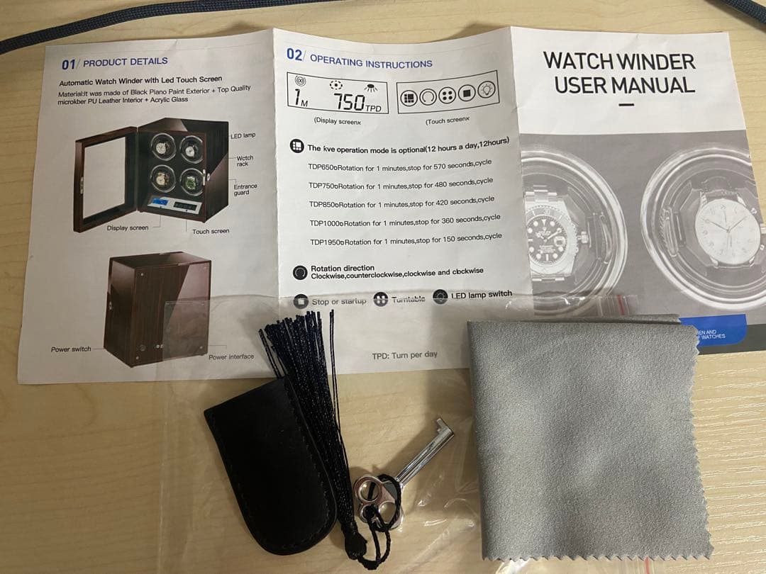 ワインディングマシーン 2本　JQUEEN ウォッチワインダー ブラック・木目