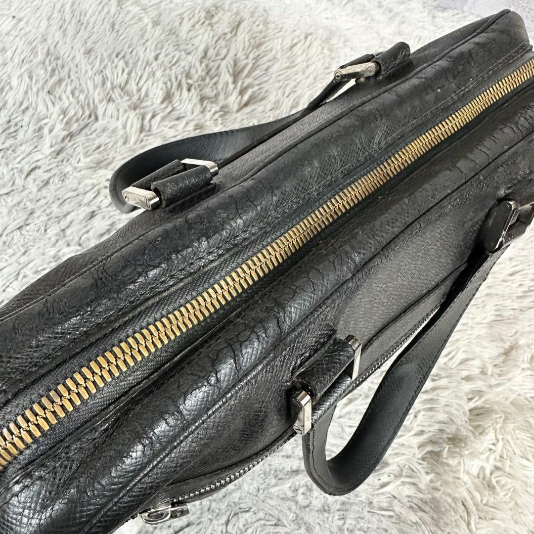 A4可 美品 ルイヴィトン レザー ビジネスバッグ タイガ イゴール 黒