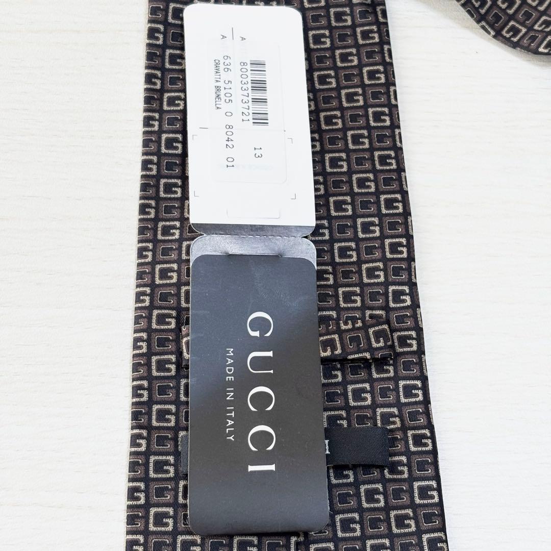 GUCCI グッチ 新品未使用 タグ付き シルクネクタイ GGロゴ ブラック