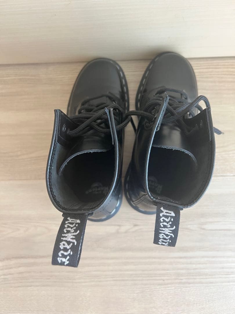 「値下げー＞¥9000」 ホワイトステッチ 8 ホール ブーツ黒 3cmヒール