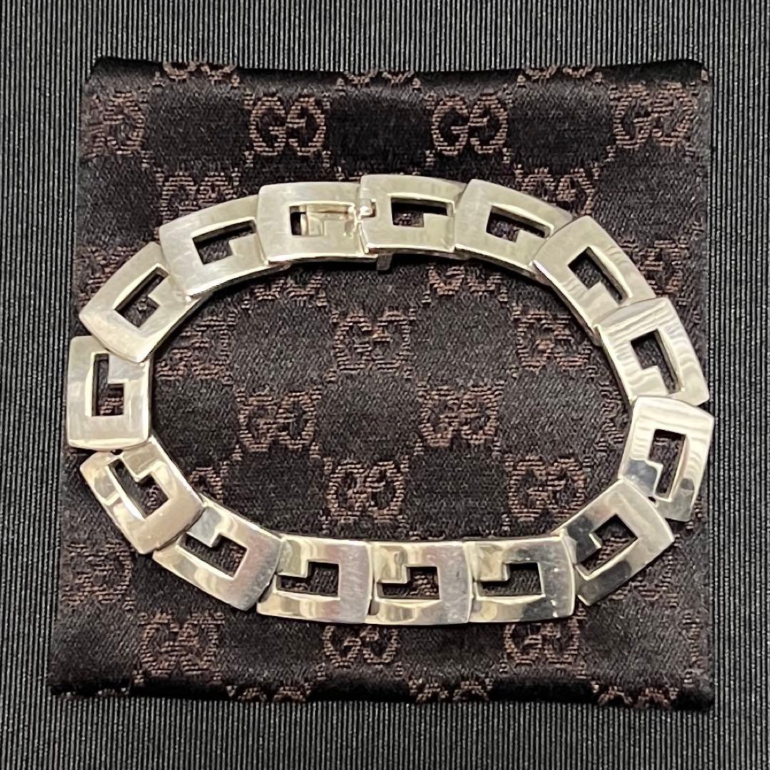 美品✨グッチ ブレスレット Gロゴ モチーフ シルバー SV925